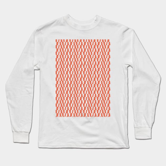 Orange Bold Geometric Pattern 3 Long Sleeve T-Shirt by tramasdesign
